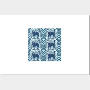 Cats On Kaleidoscope Blue Posters and Art